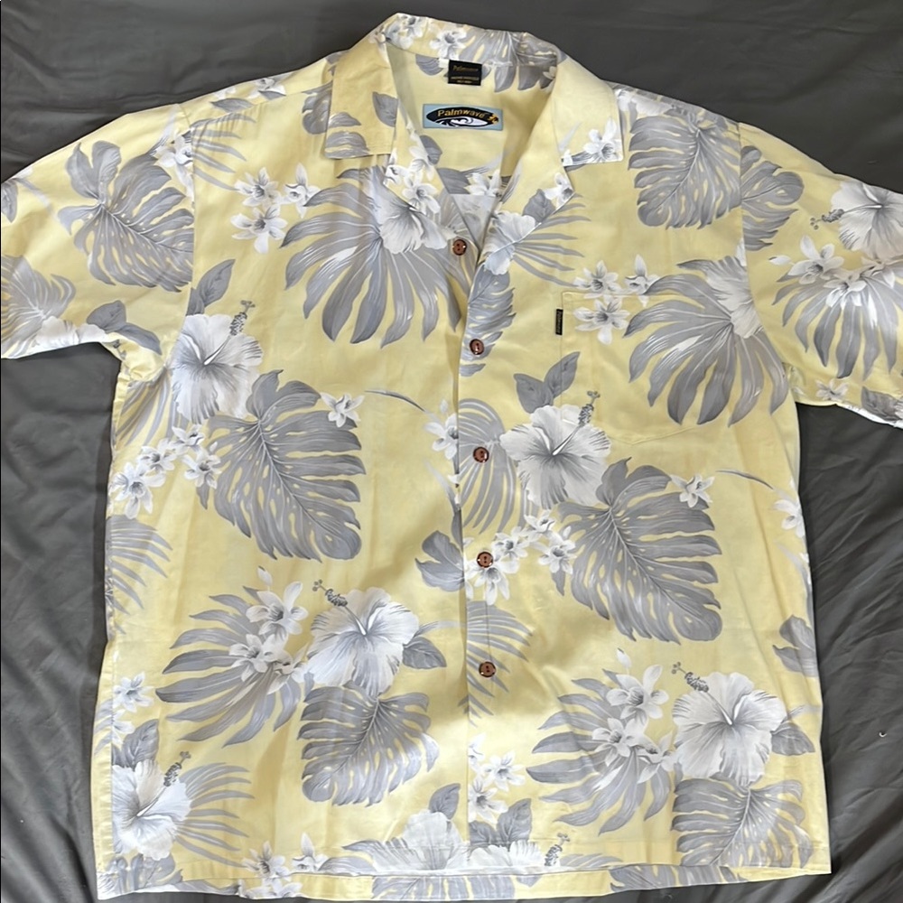 Tommy Bahama Yellow Floral Men's Dress Shirt